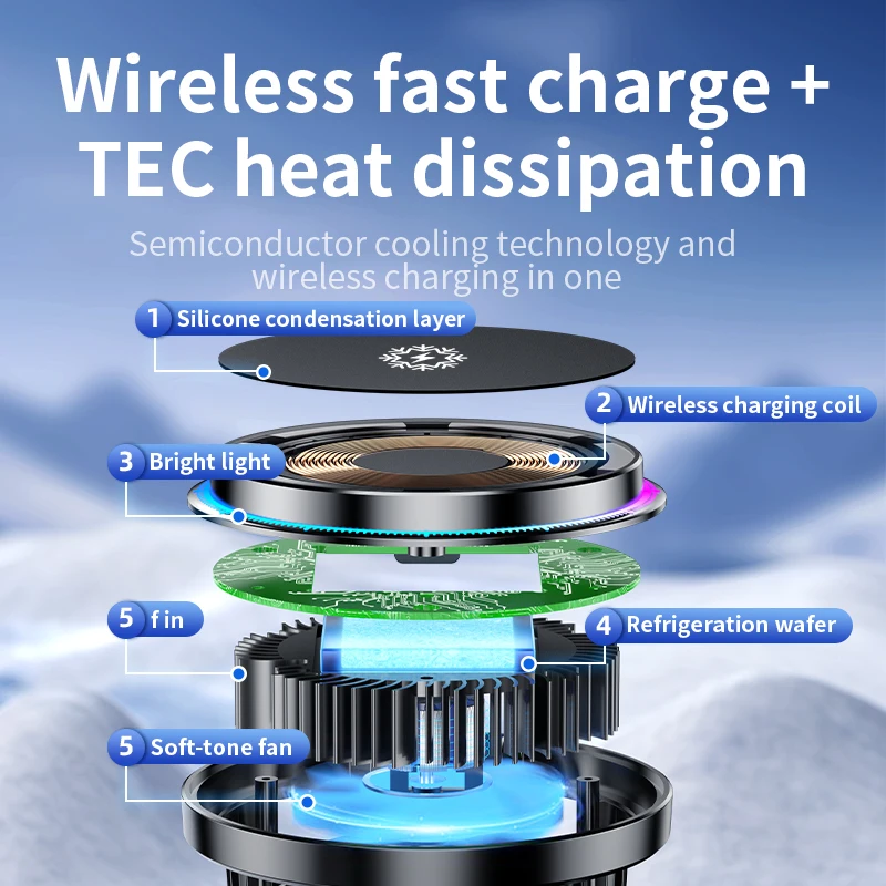 Cargador de coche inalámbrico  - Phone Cooling Fan reseña y precio